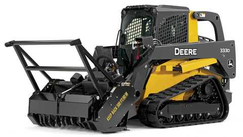 John Deere track loader with mulching attachment