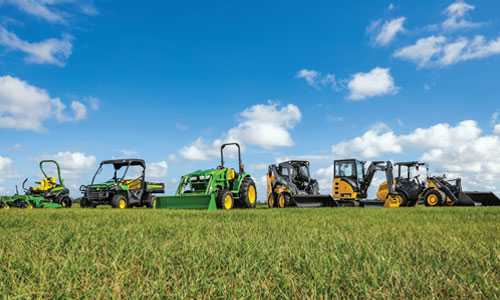 John Deere equipment in a field.