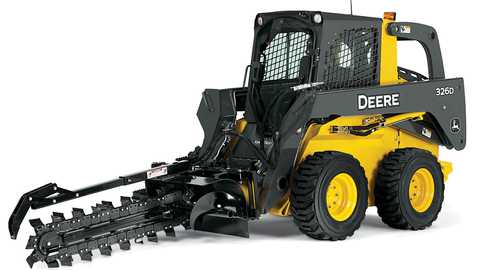 John Deere skid steer with trencher attachment