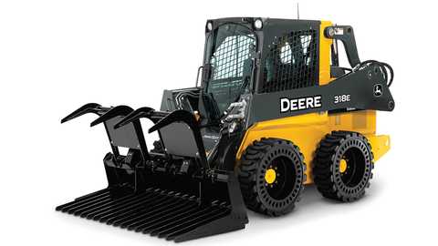 John Deere skid steer with grapple attachment