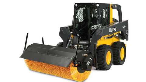 John Deere skid steer with broom attachment