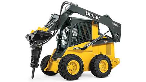 John Deere skid steer with hammer attachment