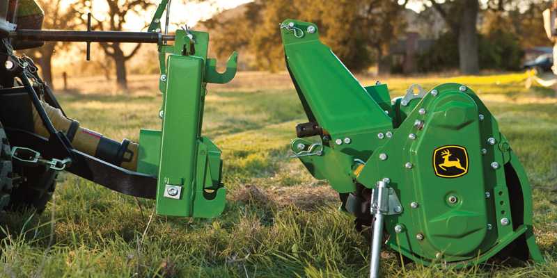 Hooking up a tractor to a rotary tiller with a John Deere iMatch Quick Hitch