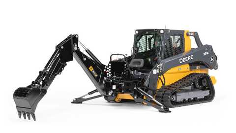 John Deere track loader with backhoe attachment